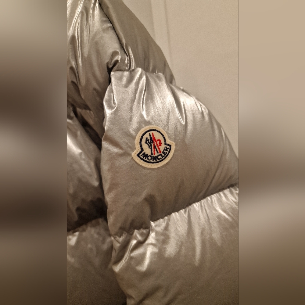 Moncler Silver and White Puffer Coat - Picture 14 of 16